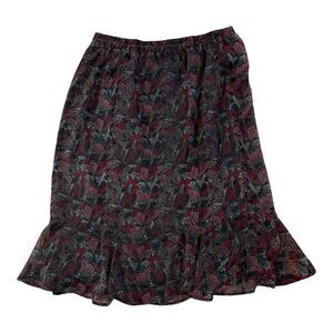 Anthony Richards 18W Plus Size Dotted Ruffle Hem Midi Skirt